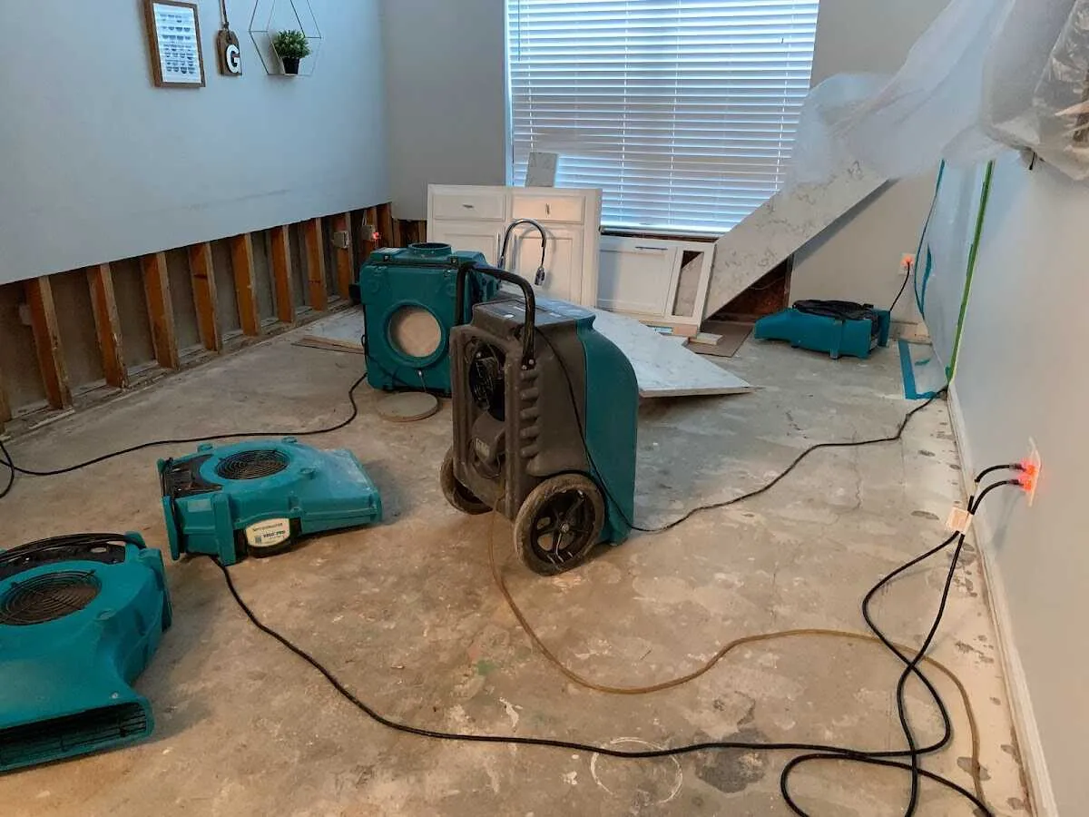Dehumidifier in flood-cut room for Water Extraction & Removal in Crafton